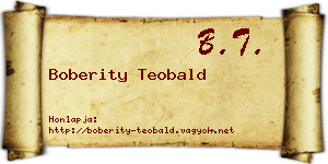 Boberity Teobald névjegykártya